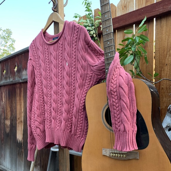 Polo by Ralph Lauren Pink Cable Knit Sweater - Picture 3 of 6